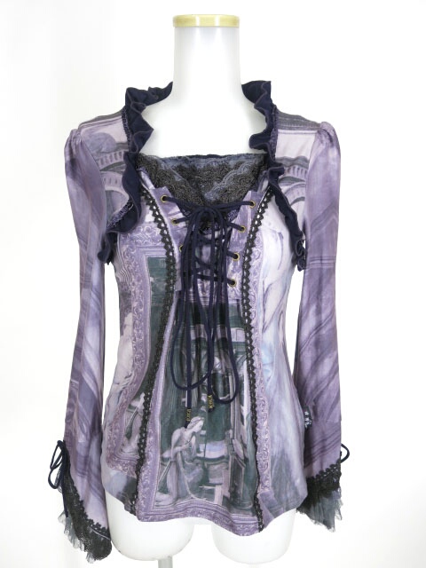 OZZ ANGELO 絵画柄長袖カットソー