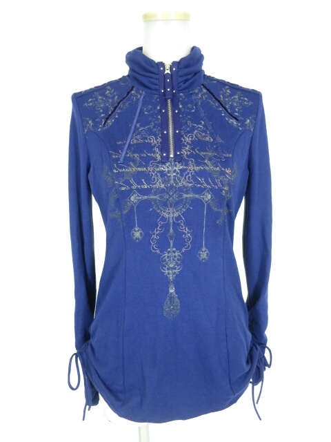 Ozz Croce 首ジップ付きハイネックニットプルオーバー