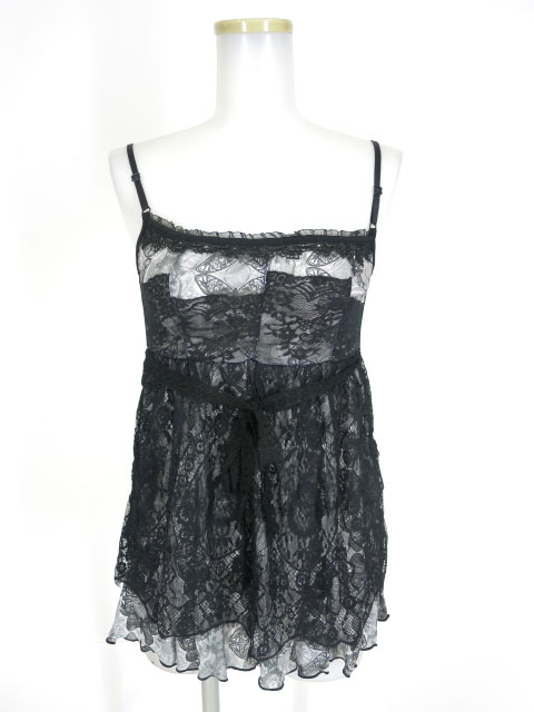 OZZ ONESTE レース重ねバタフライ柄キャミソール