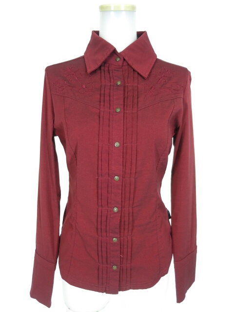 Ozz Croce 刺繍入りピンタックブラウス