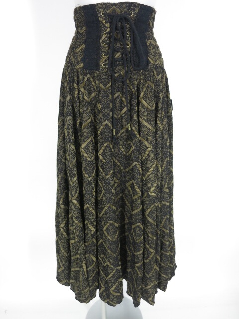 OZZ ANGELO ジャガード織り2wayロングスカート