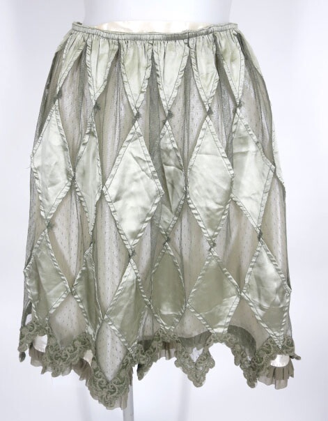 OZZ ANGELO サテン&ドットチュール ダイヤ柄切替スカート