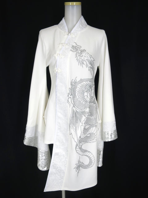 Qutie Frash 龍プリント着物袖チャイナチュニック