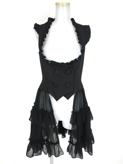 BPN シフォンフラップ付きロングベスト