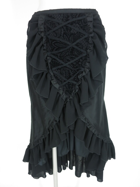 MARBLE スパイラルマーメイドライン編み上げロングスカート