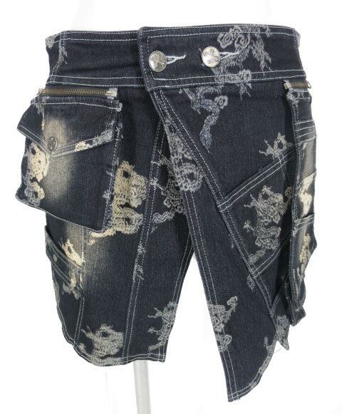 Ozz On hikozoh 龍柄デニムオーバースカート