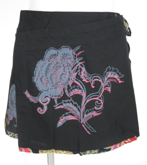 gouk 和柄プリント巻きスカート