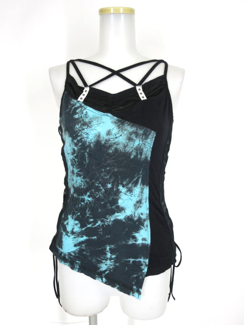 Ozz Croce 編み上げ付きムラ染め柄キャミソール