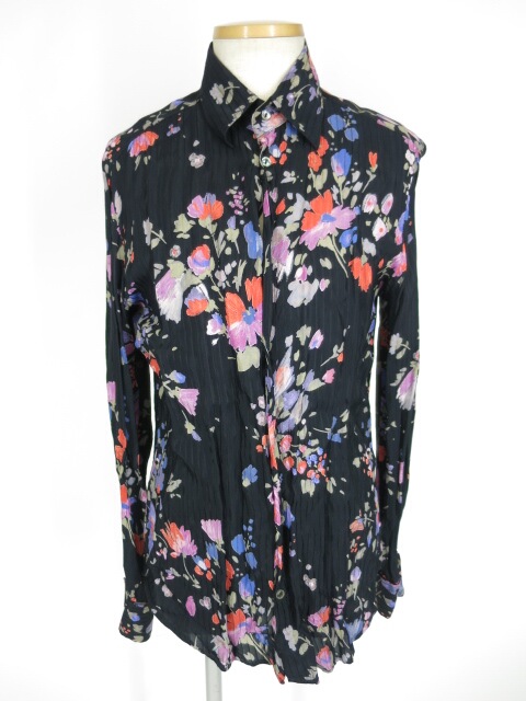 D&G 花柄ジャガードストライプシャツ