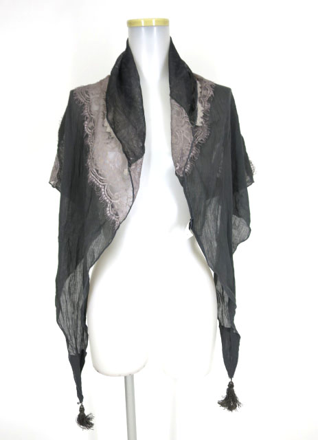 OZZ ONESTE レース＆ガーゼ切替三角ストール