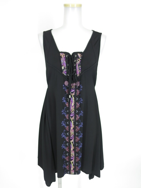 OZZ ONESTE チャイナノースリーブチュニックワンピース