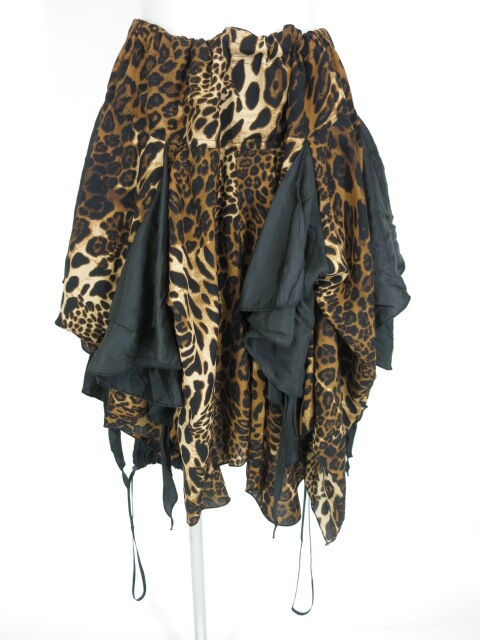 ALGONQUINS ヒョウ柄イレギュラーヘムスカート付きパンツ