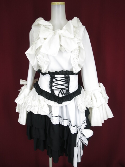 VISIBLE 姫袖トップス＆カマー付きスカート セット