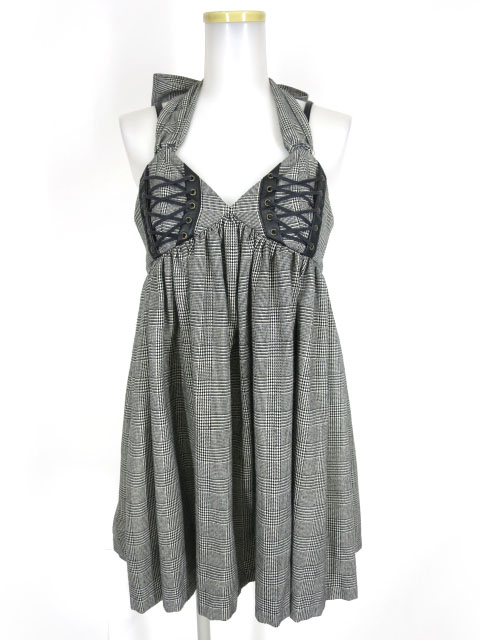 Na+H グレンチェック柄ベビードールワンピース