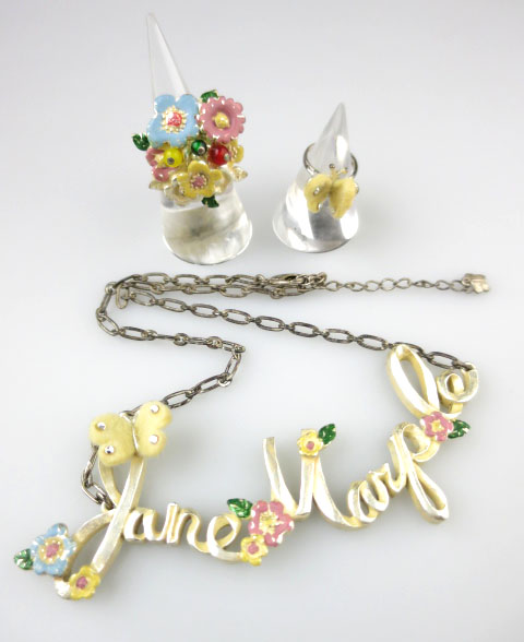 Jane Marple フラワーネックレス＆リング セット