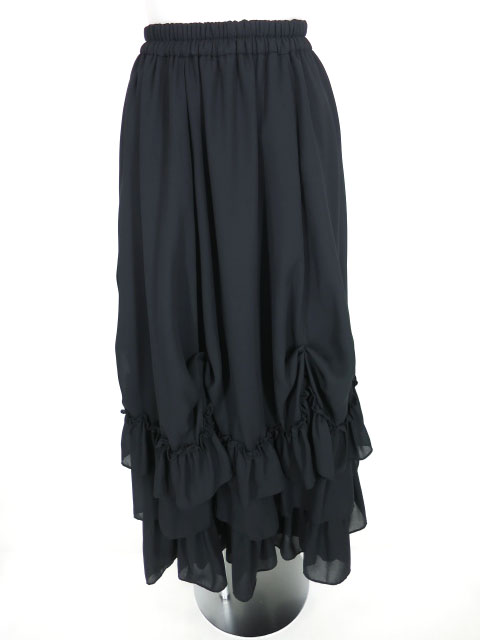 mille noirs ジョーゼット ドレープ スカート