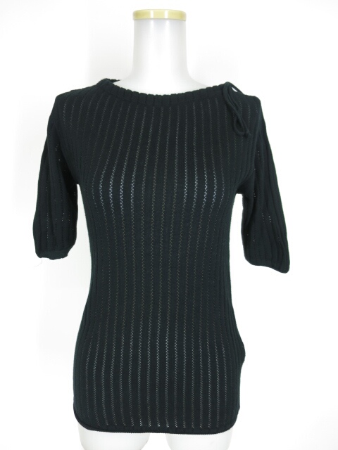 Jean Paul GAULTIER FEMME 五分袖シースルーニットセーター