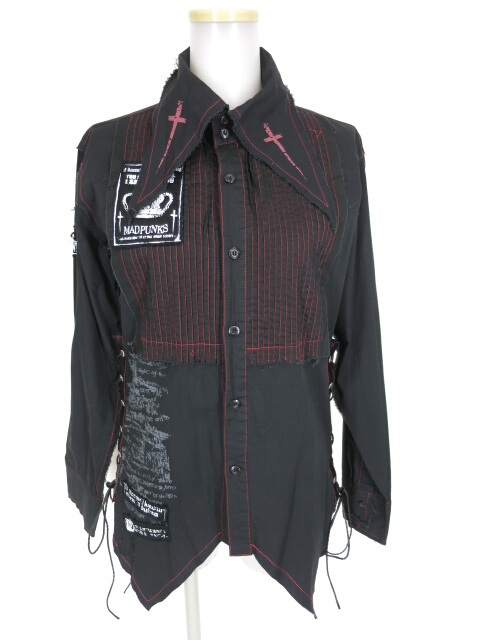 MAD PUNKS サイド編み上げ付きシャツ