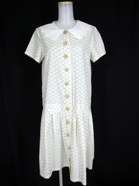 Jane Marple 衿付きドット柄ワンピース