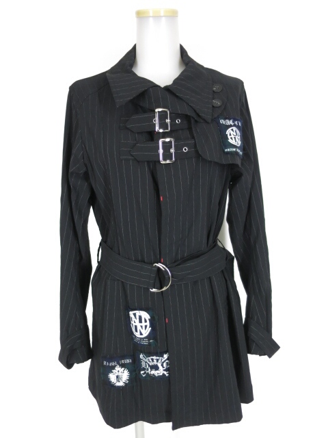 h.ANARCHY ストライプ柄コート