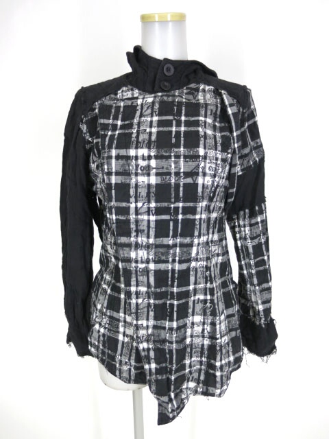 ALGONQUINS ガーゼ切替チェックブラウス