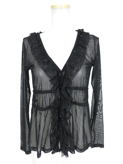 h.NAOTO Blood レース付きメッシュカーディガン