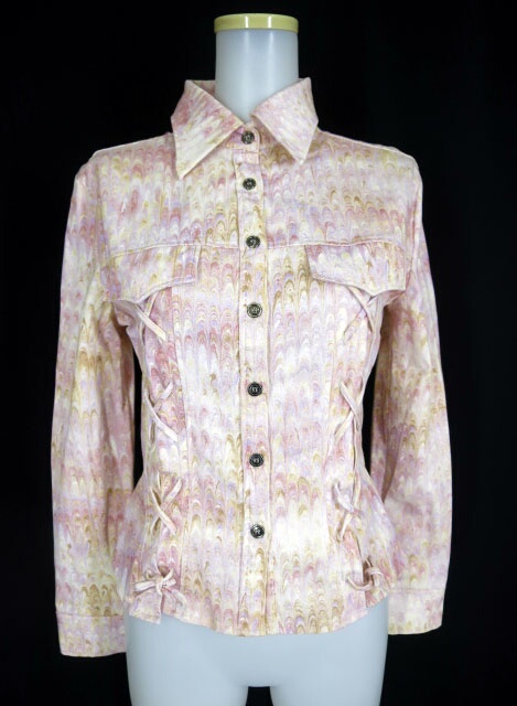 NARACAMICIE 編み上げ付き総柄シャツ