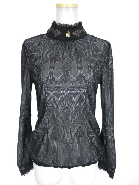 OZZ ANGELO レース重ねハイネックプルオーバー