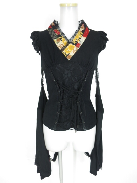 Qutie Frash 振袖付き着物ノースリーブカットソー