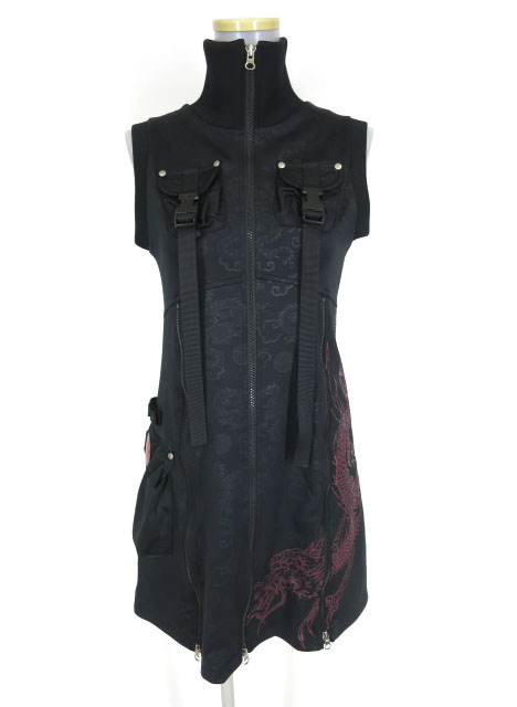 Qutie Frash ジップアップノースリーブワンピース