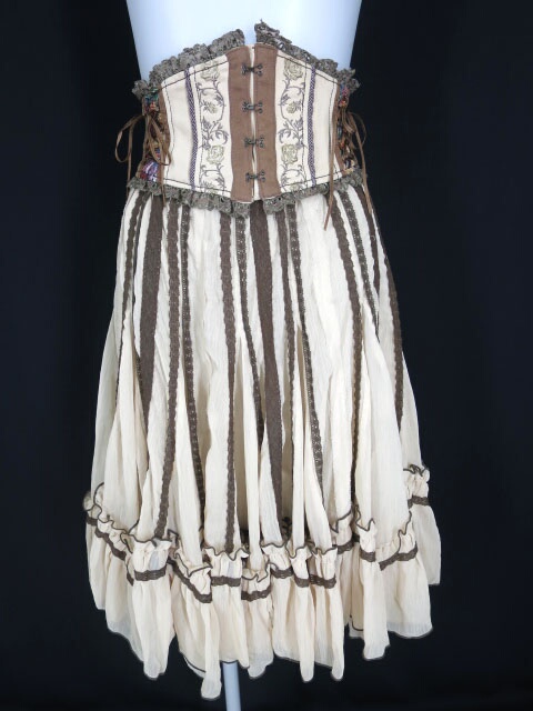 OZZ ONESTE コルセット付きシフォンスカート