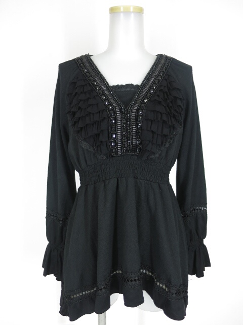 Rozen Kavalier ビーズ付きニットチュニック