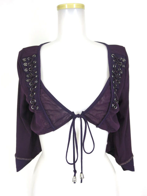 Ozz Croce 編み上げ付きメッシュチュールボレロ