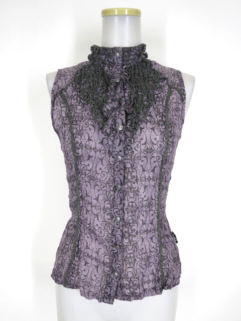 OZZ ANGELO 総柄ノースリーブブラウス