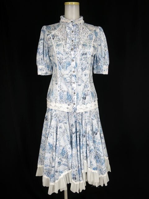 OZZ ANGELO 総柄半袖ブラウス＆スカート