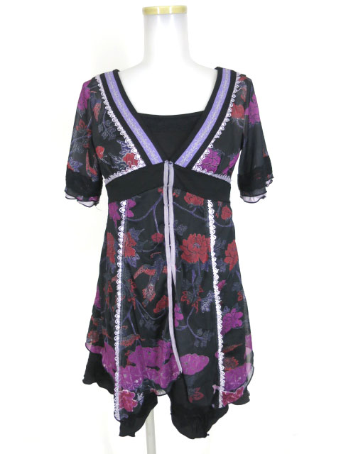 OZZ ONESTE 和柄メッシュレイヤードチュニック