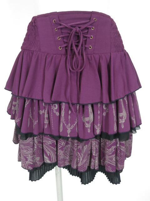 OZZ ON レースプリントフリルスカート