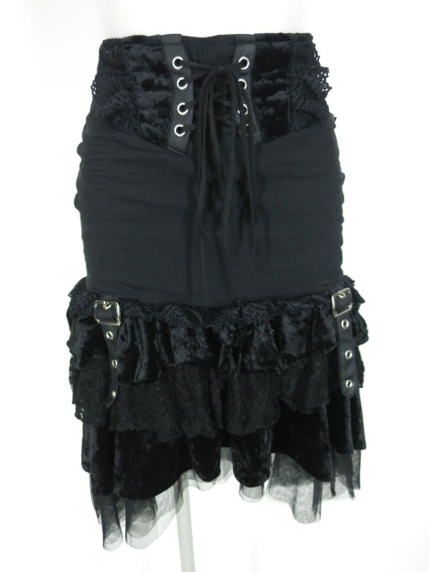 OZZ ONESTE ベロアフリル付きスカート