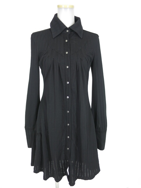 Ozz Croce シースルーストライプシャツワンピース