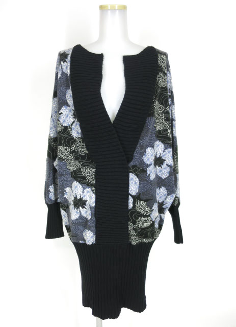 Ozz On ドルマンスリーブ和柄ニットプルオーバー