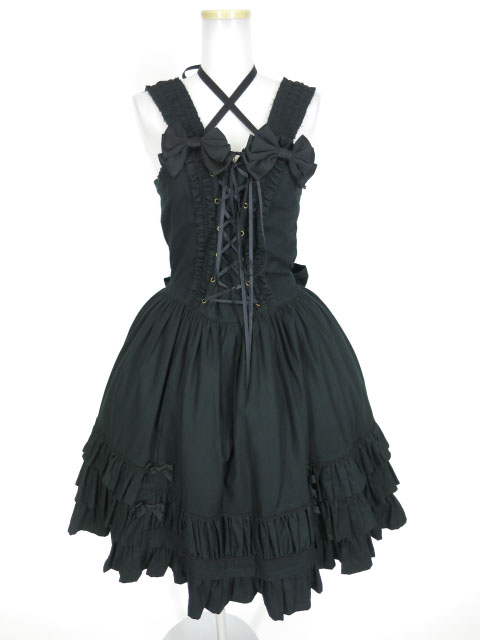 ATELIER PIERROT 編み上げ付きジャンパースカート