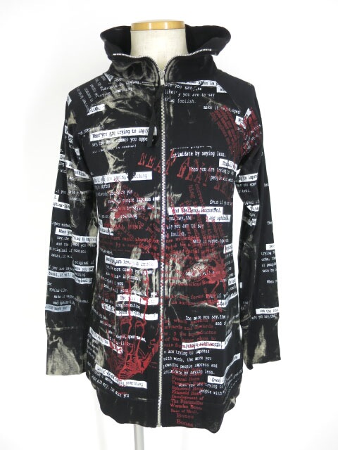 h.ANARCHY 英字プリントジップアップブルゾン