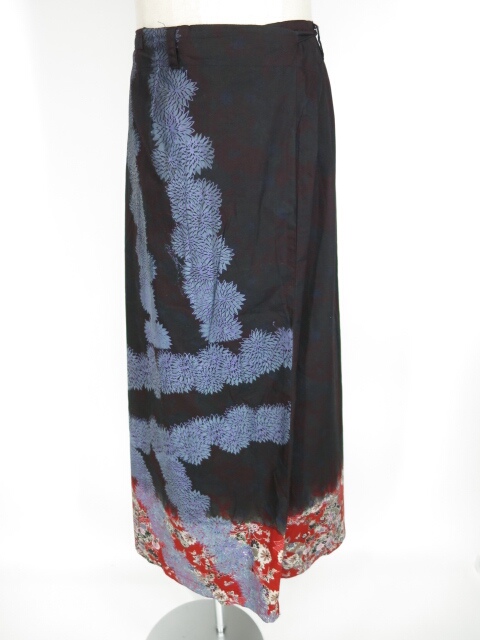 gouk 和柄 巻きワイドパンツ