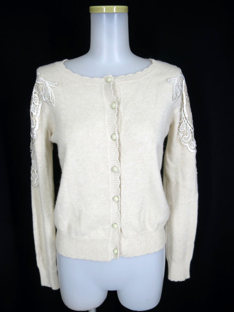 OZZ ONESTE 袖レース付きカーディガン