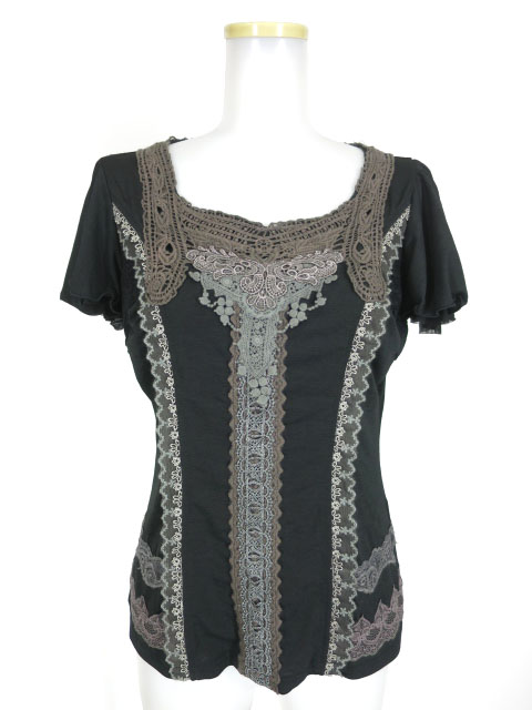 OZZ ANGELO レース付き半袖カットソー