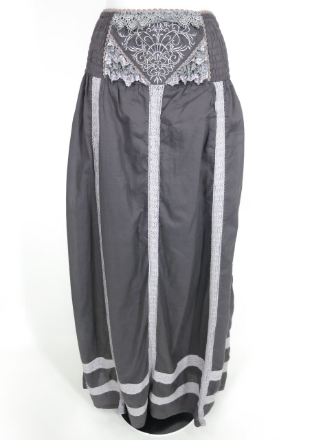 OZZ ANGELO レース付きロングスカート