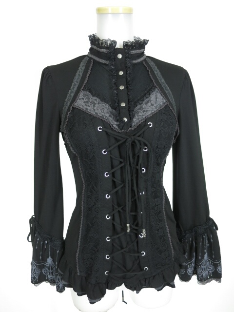 Ozz Croce シャンデリアプリントフレア袖長袖カットソー