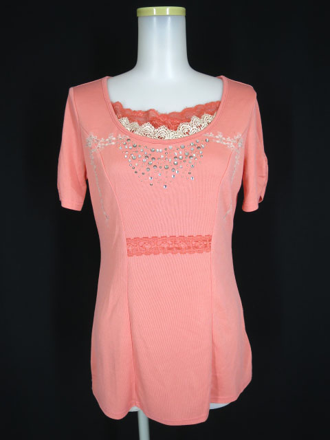 OZZ ANGELO ビジュースタッズ付き半袖カットソー