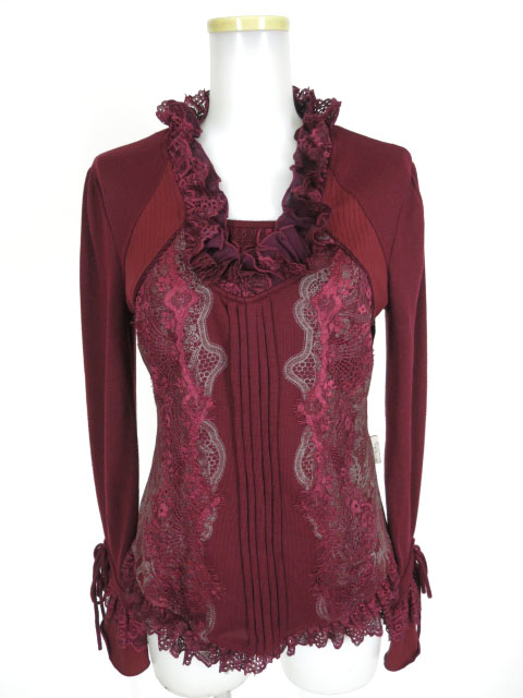 Rozen Kavalier レース付き長袖ニットプルオーバー