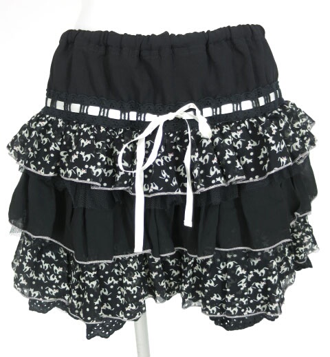 ALGONQUINS 猫柄シフォンフリル付きショートパンツ